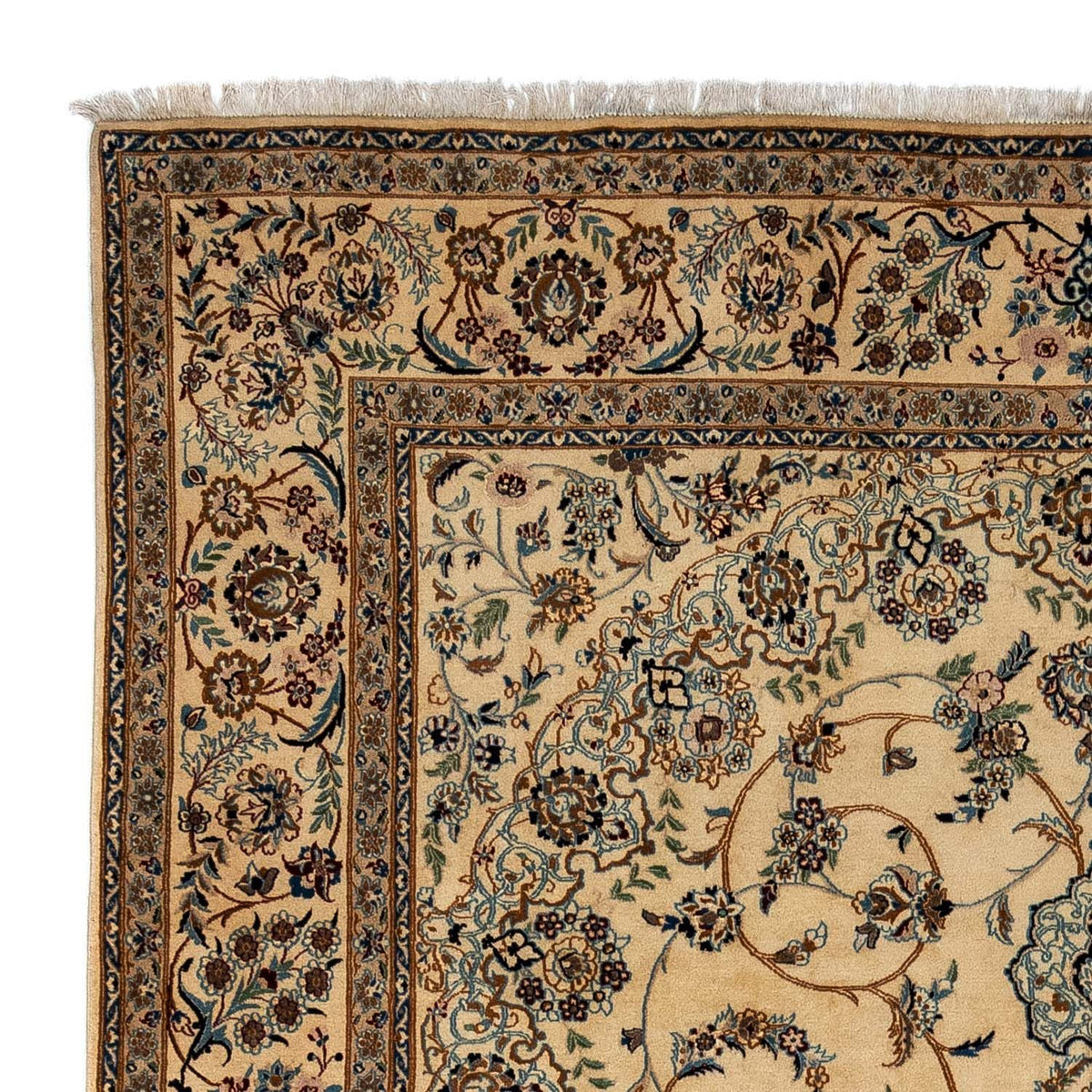 Tapis persan - Nain - 359 x 241 cm - beige