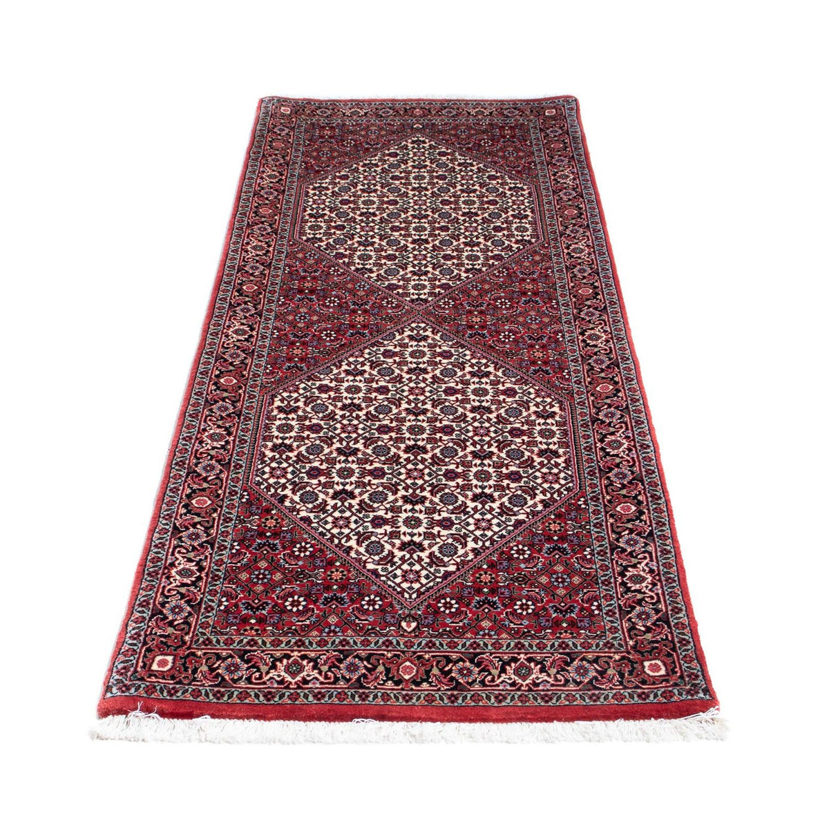 Tapis de couloir Tapis persan - Bidjar - 207 x 73 cm - rouge clair