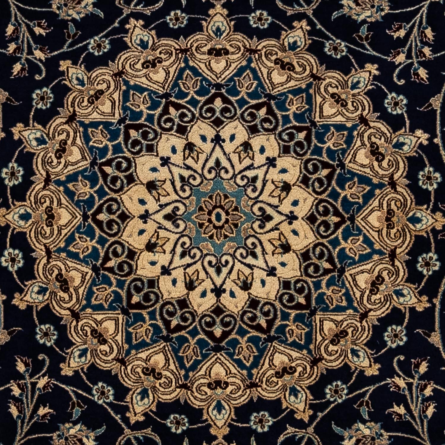 Tapis persan - Nain - 350 x 258 cm - bleu foncé