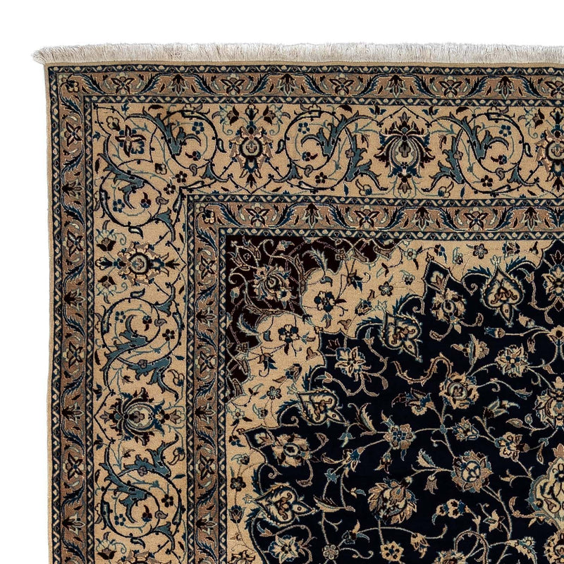 Tapis persan - Nain - 350 x 258 cm - bleu foncé
