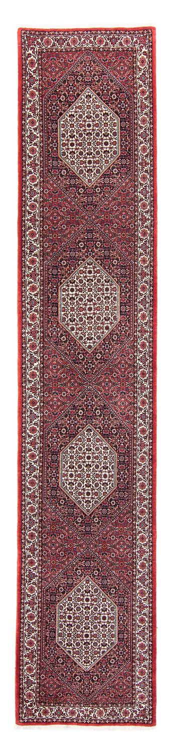 Tapis de couloir Tapis persan - Bidjar - 415 x 82 cm - rouge foncé