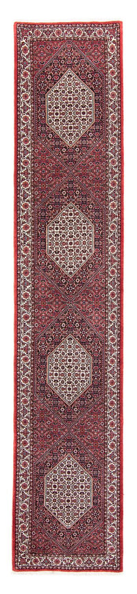 Tapis de couloir Tapis persan - Bidjar - 415 x 82 cm - rouge foncé