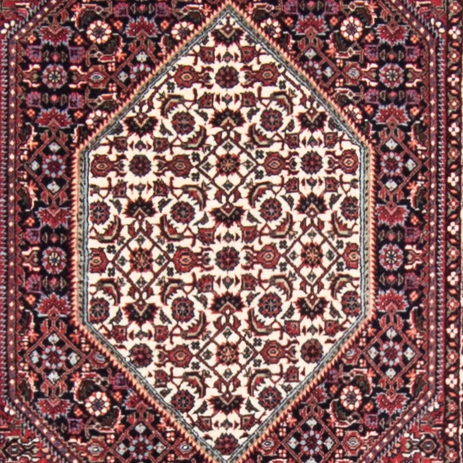 Tapis de couloir Tapis persan - Bidjar - 415 x 82 cm - rouge foncé