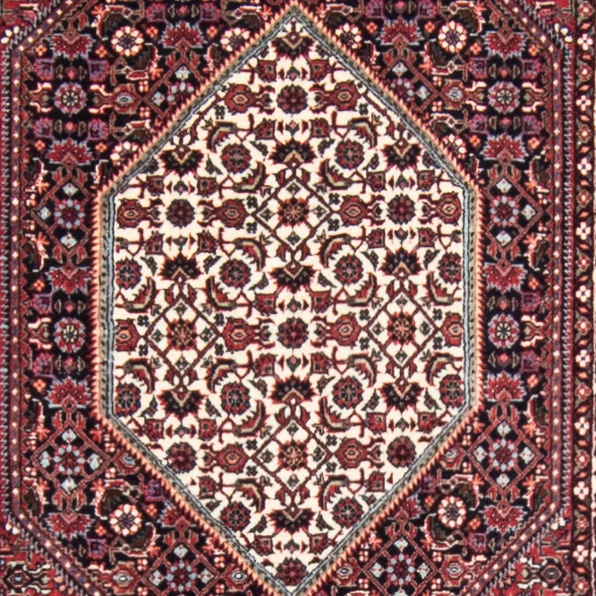 Tapis de couloir Tapis persan - Bidjar - 415 x 82 cm - rouge foncé
