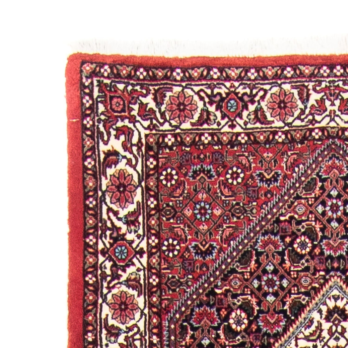 Tapis de couloir Tapis persan - Bidjar - 415 x 82 cm - rouge foncé