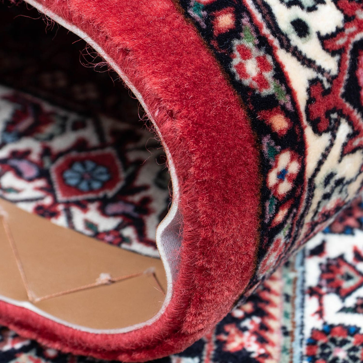 Tapis de couloir Tapis persan - Bidjar - 415 x 82 cm - rouge foncé