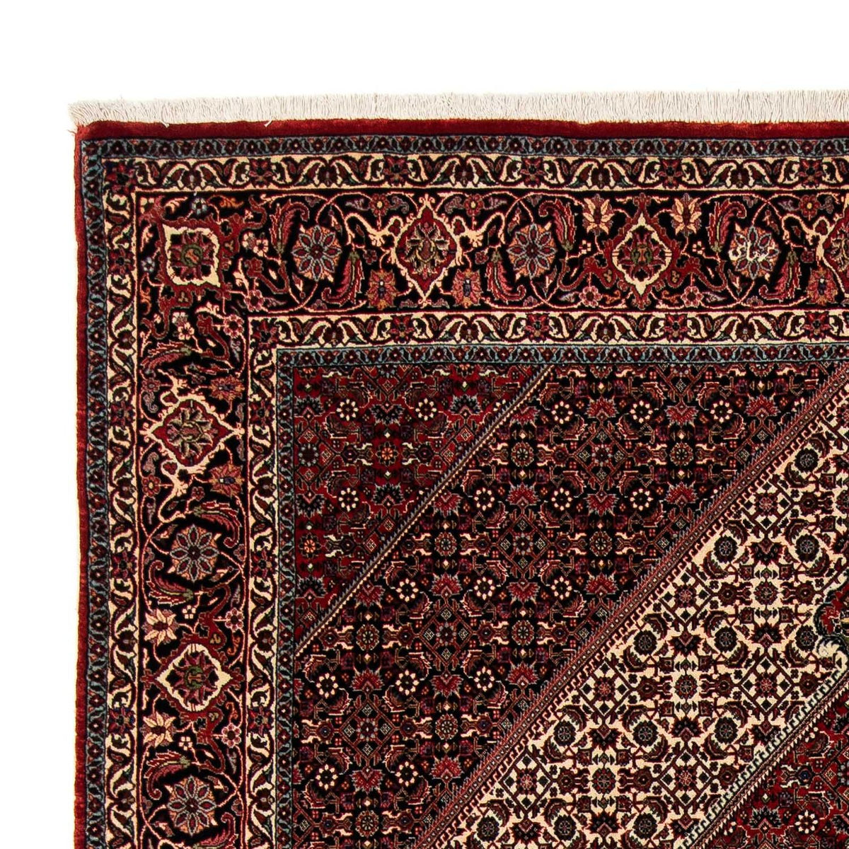 Tapis persan - Bidjar - 267 x 201 cm - rouge foncé