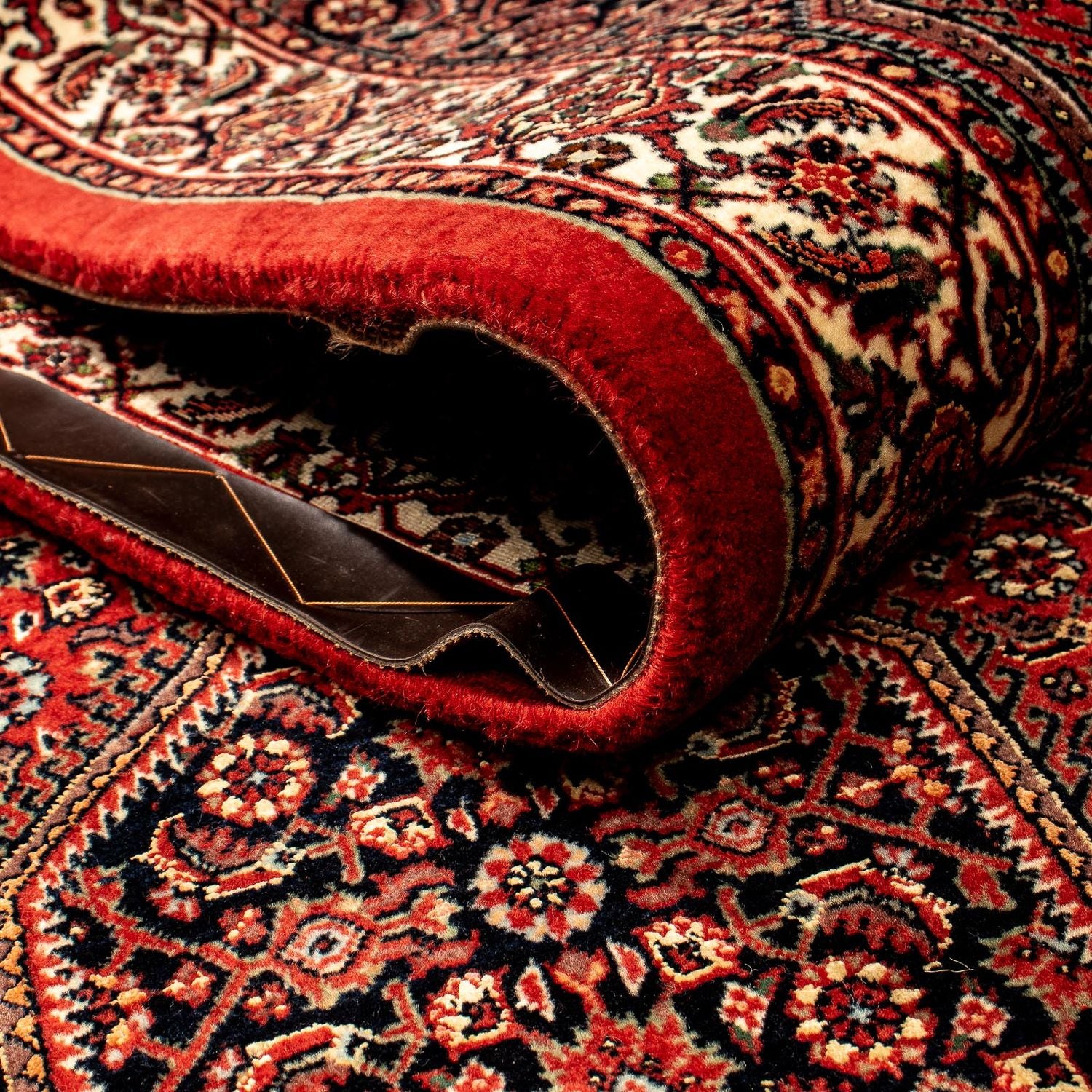 Tapis de couloir Tapis persan - Bidjar - 277 x 80 cm - rouge foncé