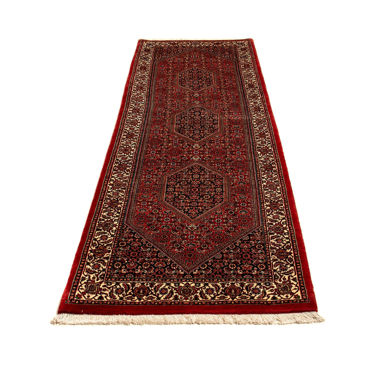 Tapis de couloir Tapis persan - Bidjar - 277 x 80 cm - rouge foncé