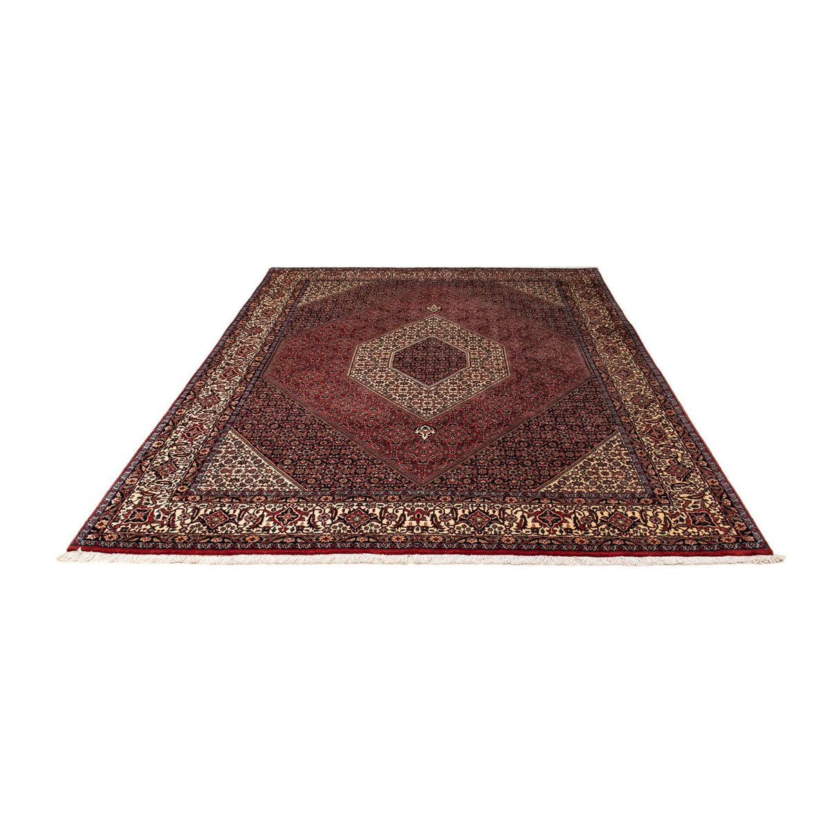 Tapis persan - Bidjar - 259 x 201 cm - rouge foncé