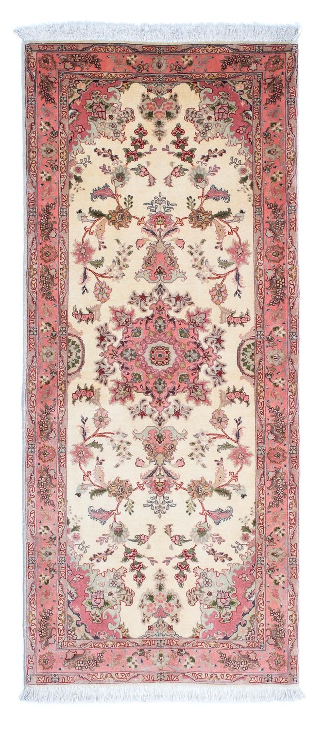 Tapis de couloir Tapis persan - Tabriz - Royal - 198 x 83 cm - beige