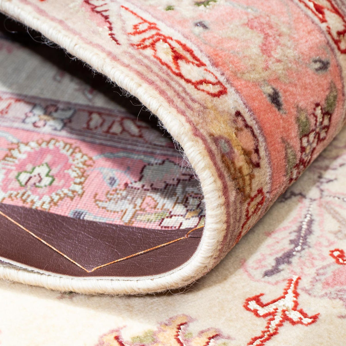 Tapis de couloir Tapis persan - Tabriz - Royal - 198 x 83 cm - beige