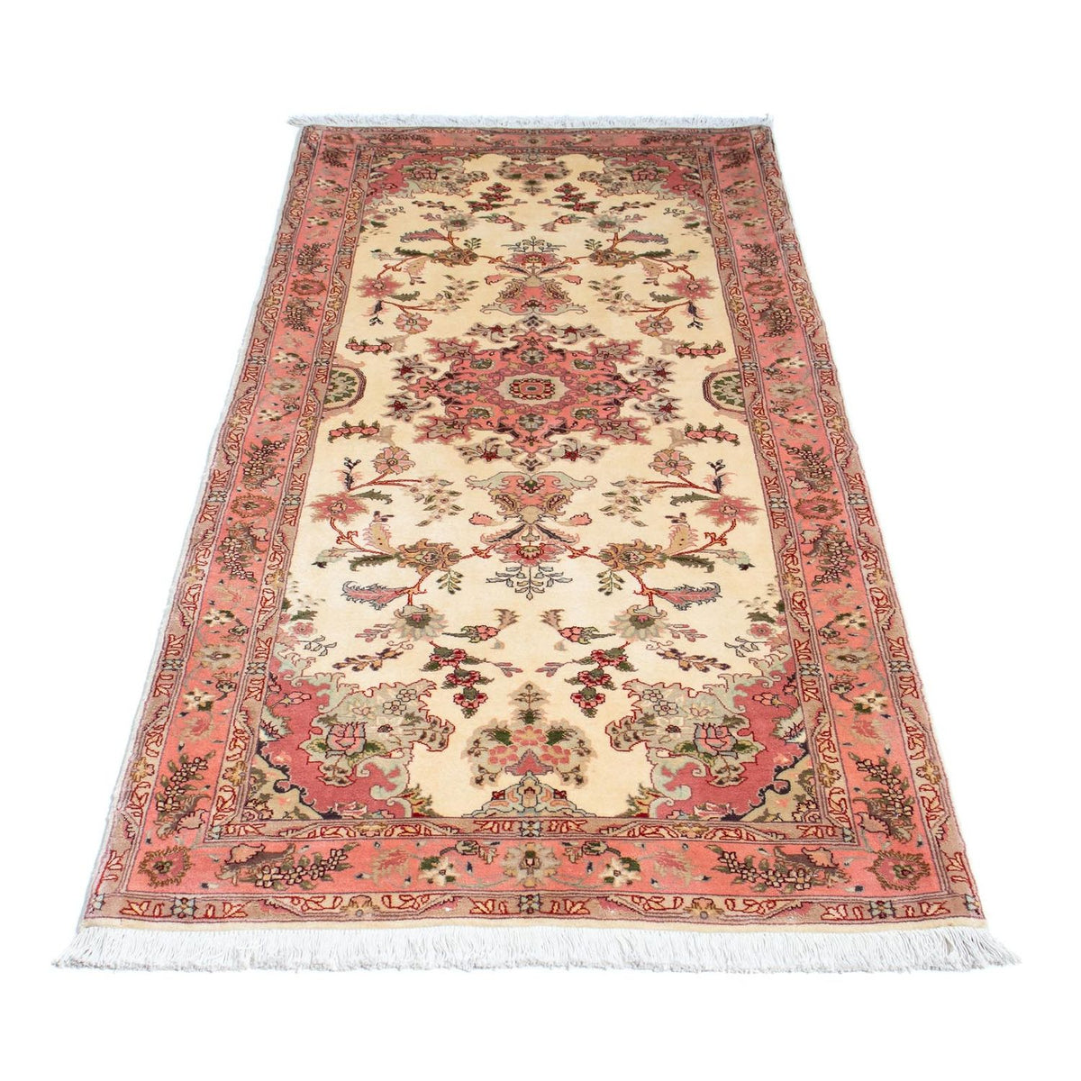 Tapis de couloir Tapis persan - Tabriz - Royal - 198 x 83 cm - beige