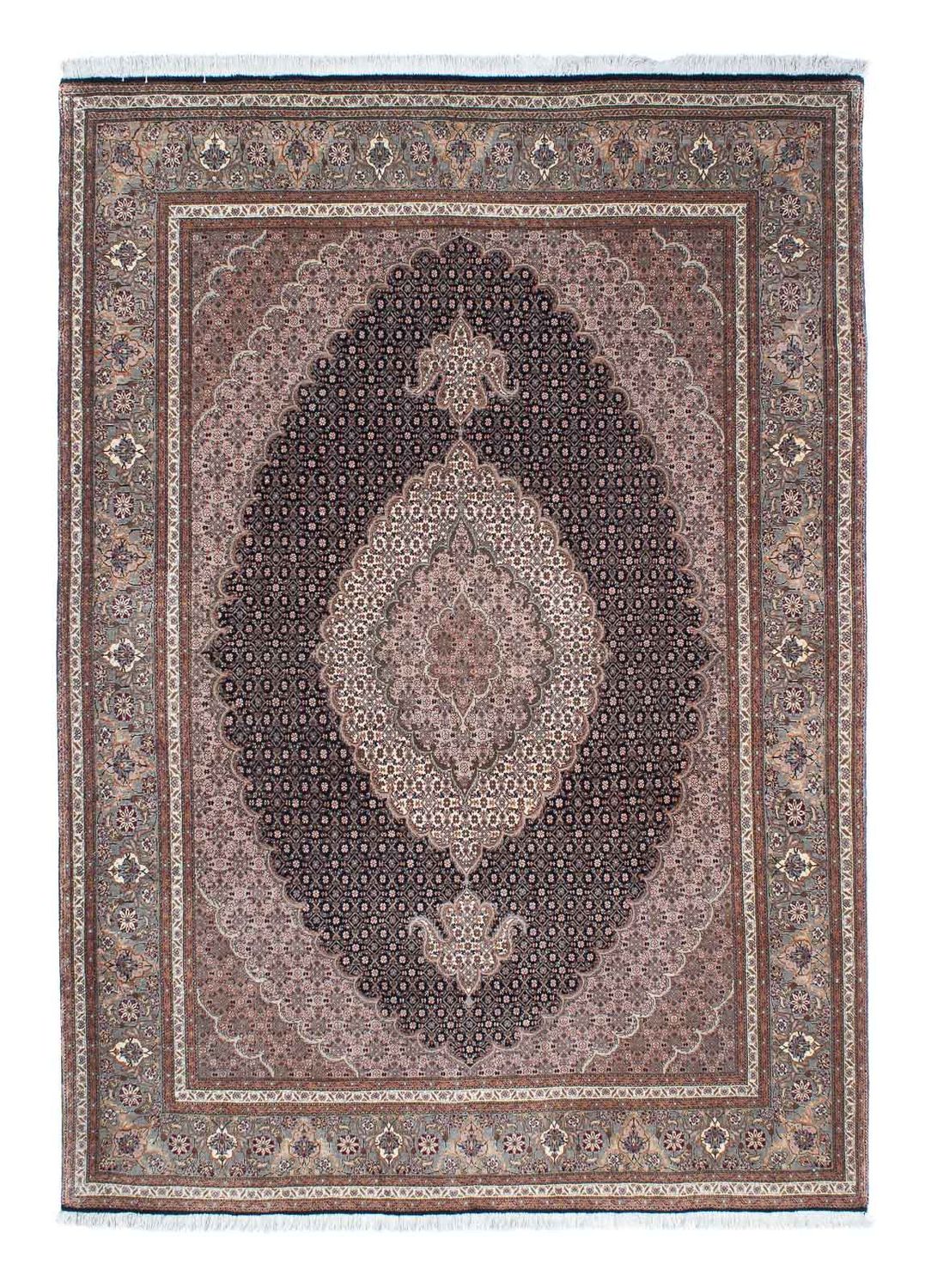 Tapis persan - Tabriz - 209 x 152 cm - marron clair