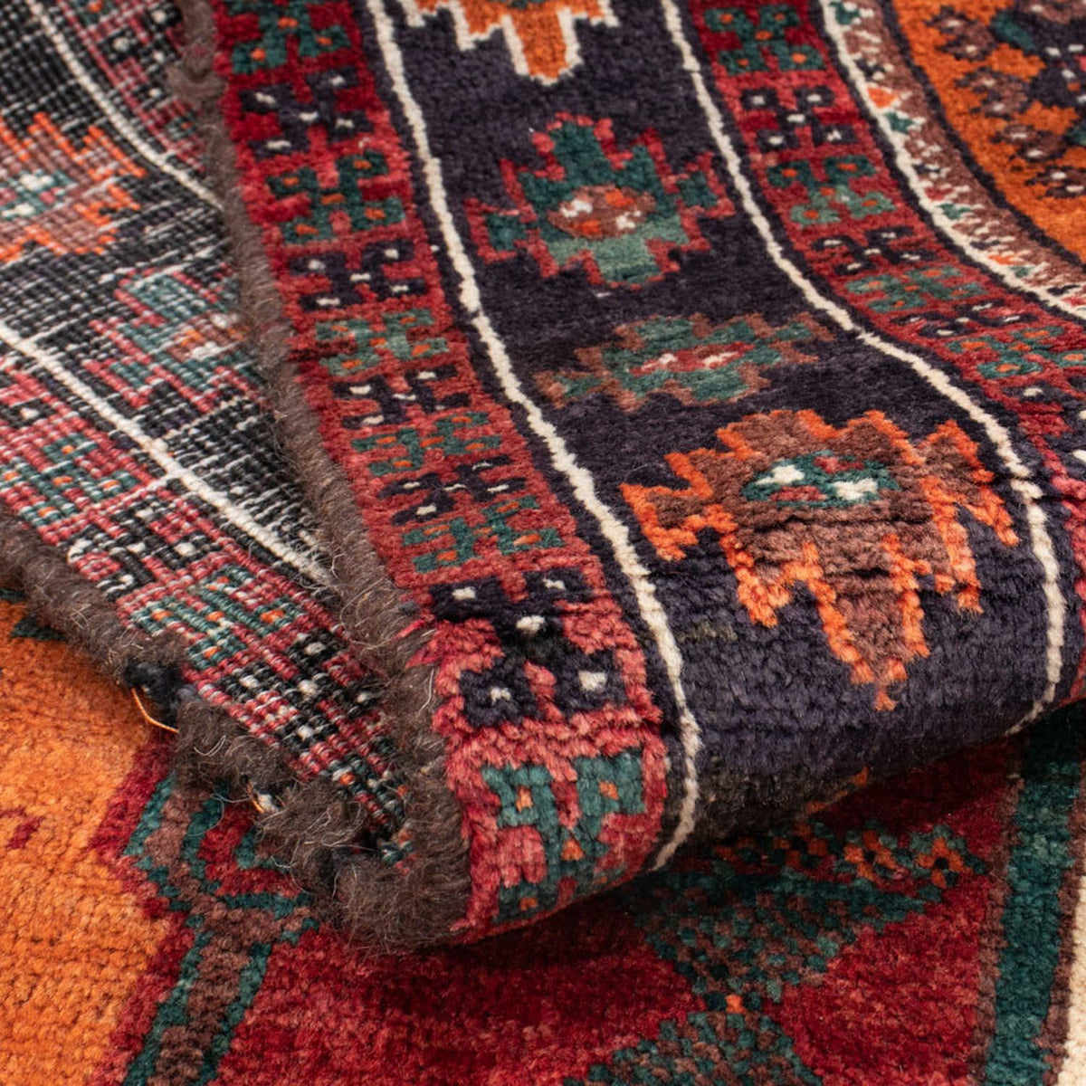 Tapis de couloir Tapis persan - Nomadic - 220 x 104 cm - orange