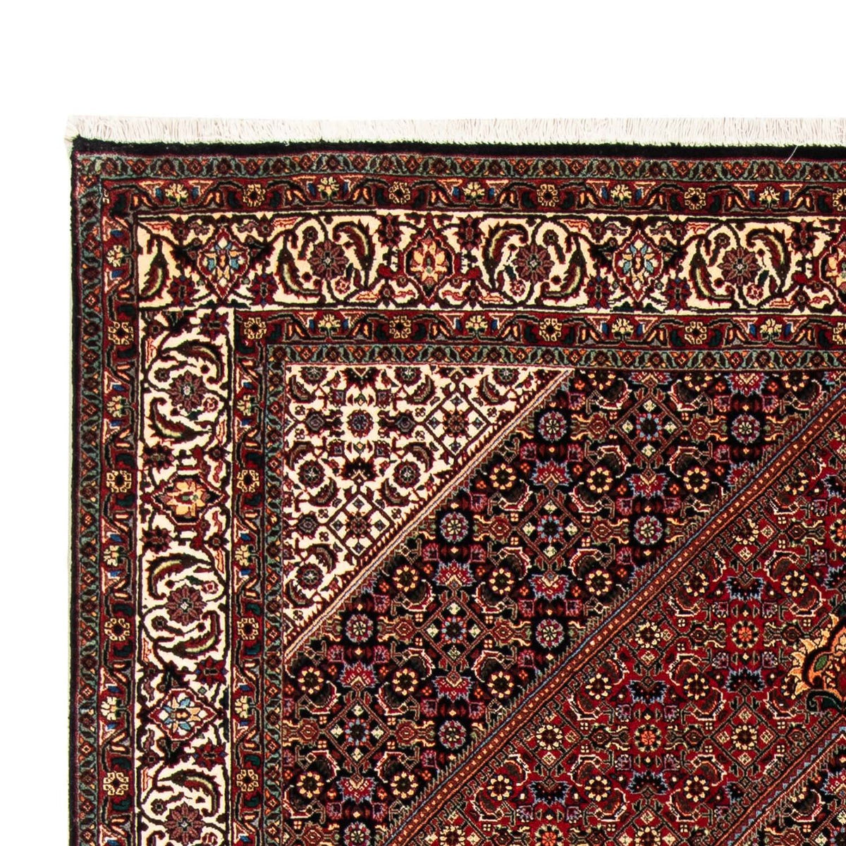 Tapis persan - Bidjar - 232 x 168 cm - rouge foncé
