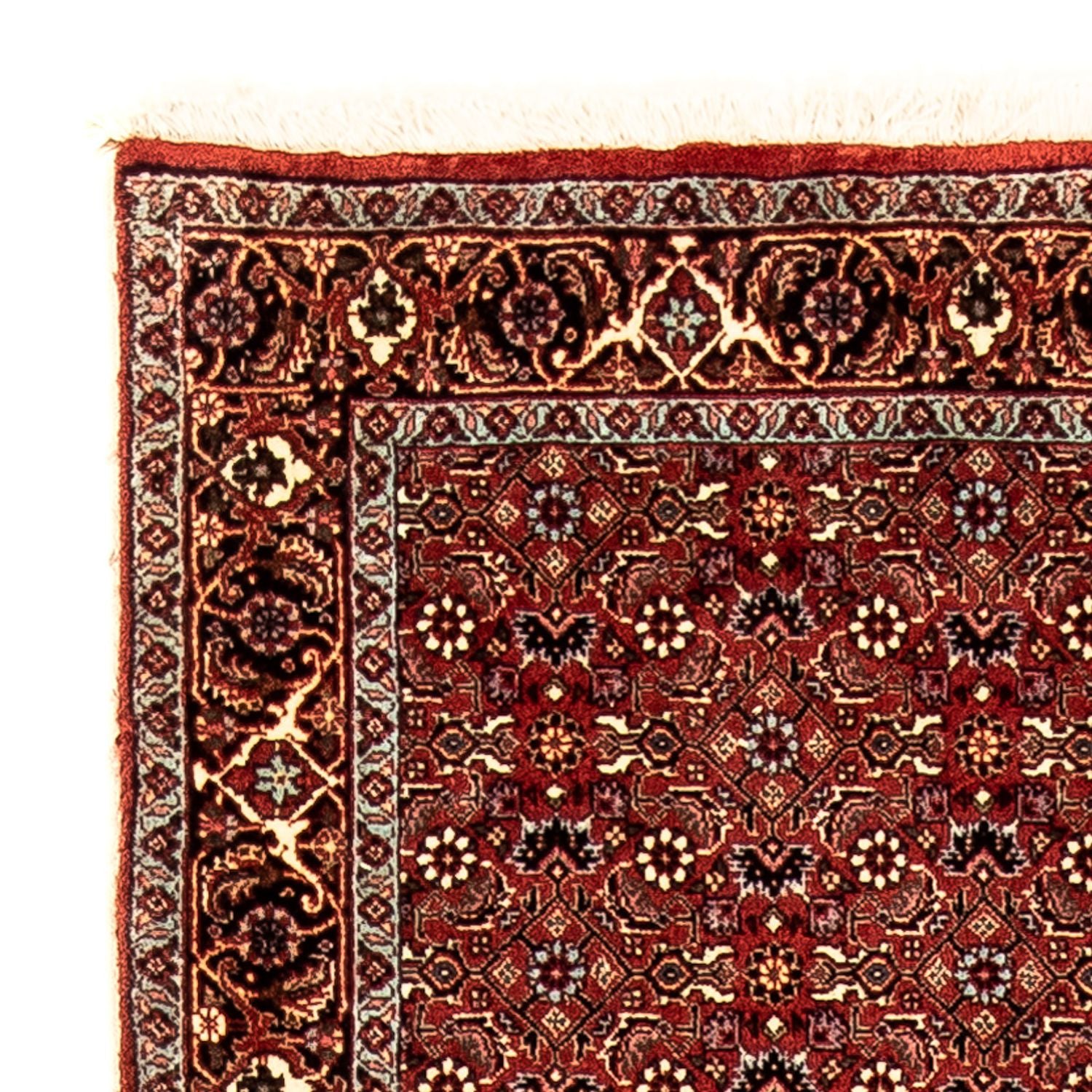 Tapis de couloir Tapis persan - Bidjar - 296 x 81 cm - rouge foncé