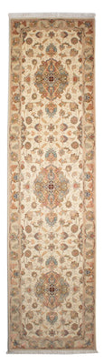 Tapis de couloir Tapis persan - Tabriz - Royal - 330 x 86 cm - beige