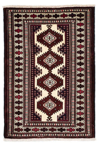 Tapis Turkaman - 135 x 90 cm - rouge foncé