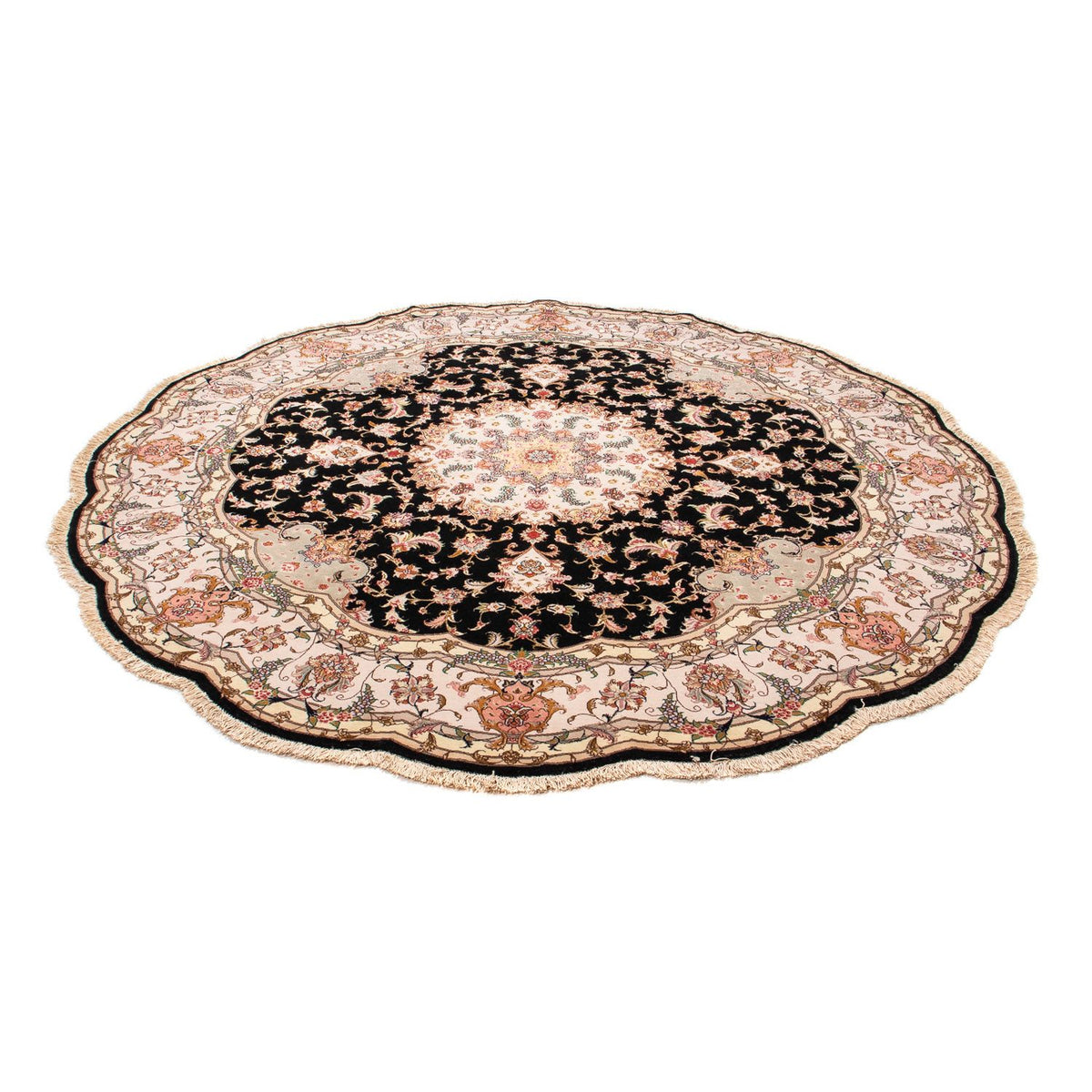 Tapis persan - Tabriz - Royal ronde  - 208 x 208 cm - bleu foncé