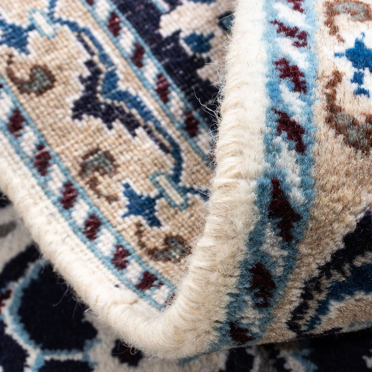 Tapis persan - Nain - 94 x 58 cm - bleu foncé