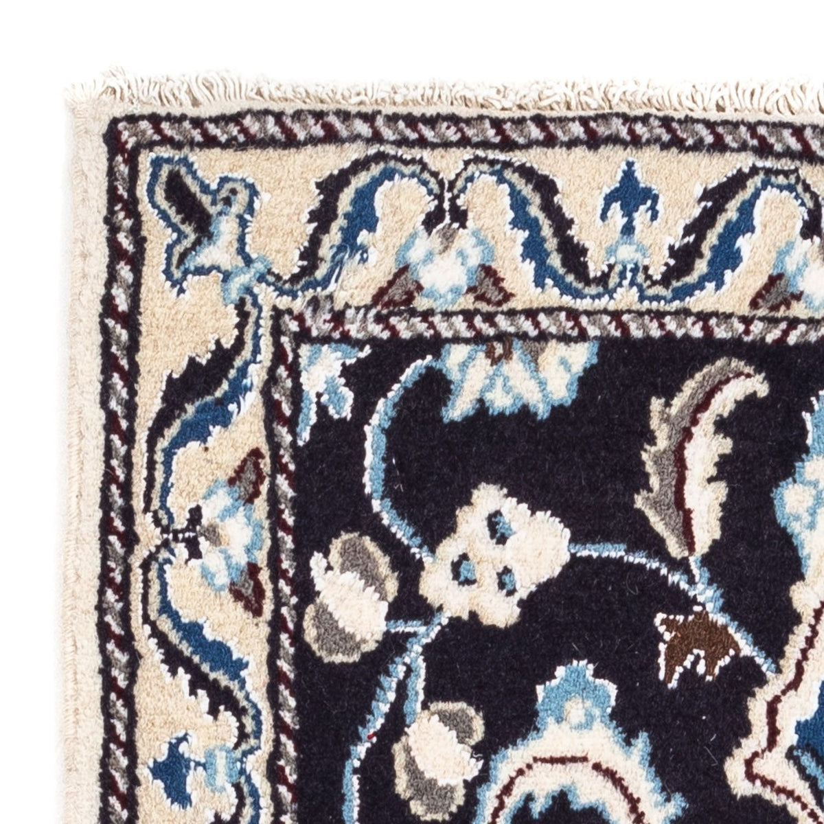 Tapis persan - Nain - 101 x 55 cm - bleu foncé