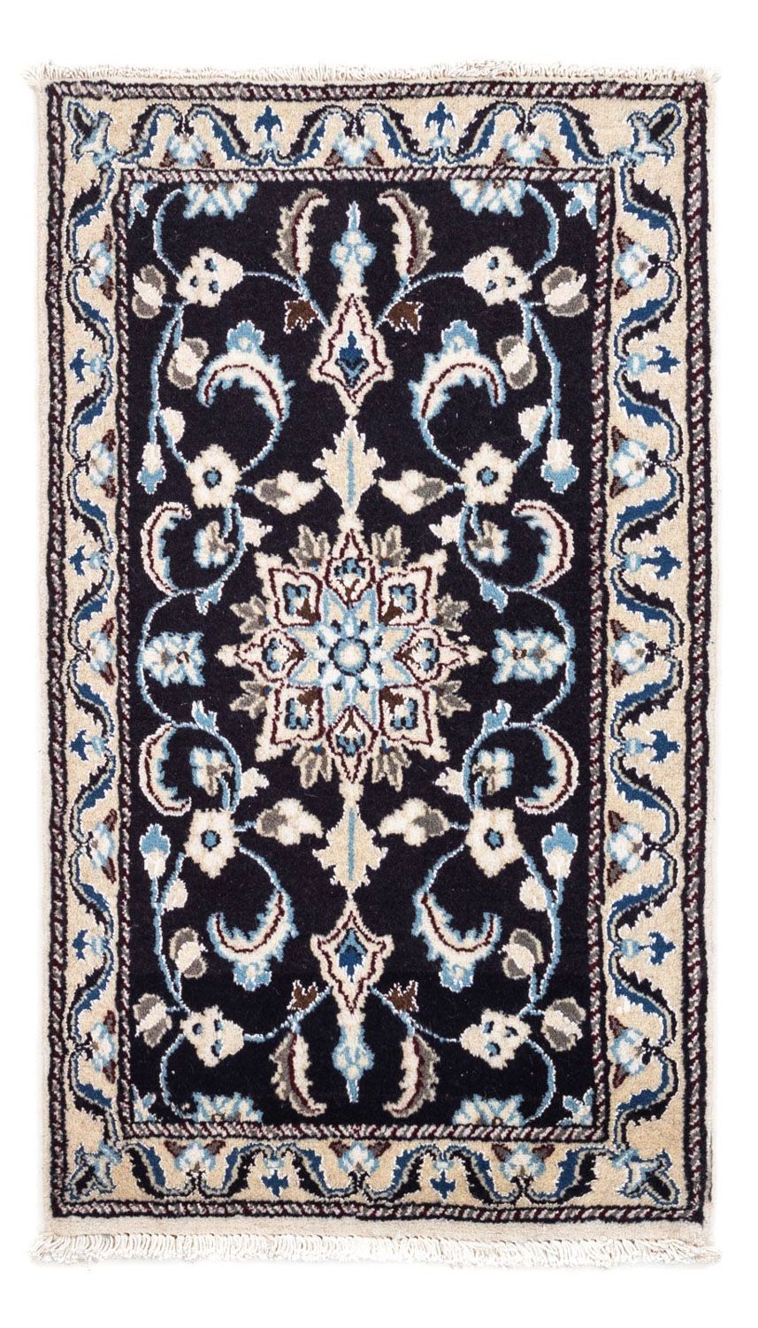 Tapis persan - Nain - 101 x 57 cm - bleu foncé