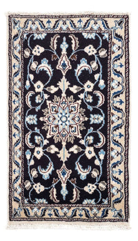 Tapis persan - Nain - 101 x 57 cm - bleu foncé