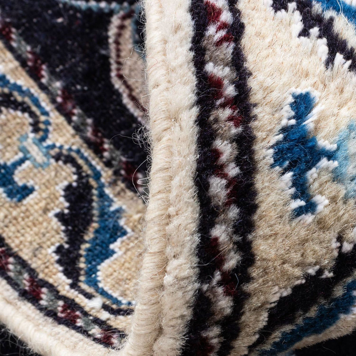 Tapis persan - Nain - 101 x 57 cm - bleu foncé