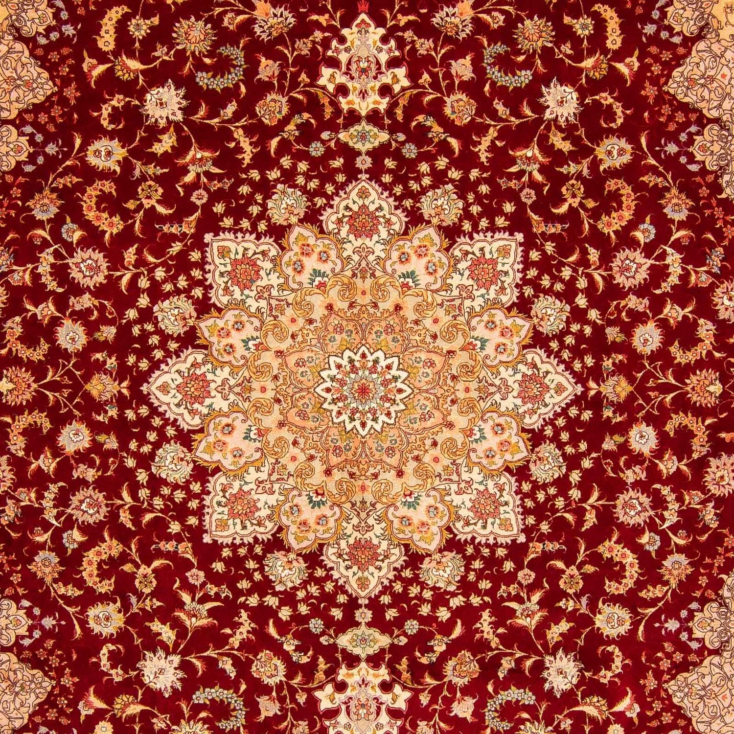 Tapis persan - Tabriz - Royal - 400 x 300 cm - rouge foncé