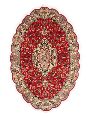 Tapis persan - Tabriz - Royal ovale  - 195 x 130 cm - rouge