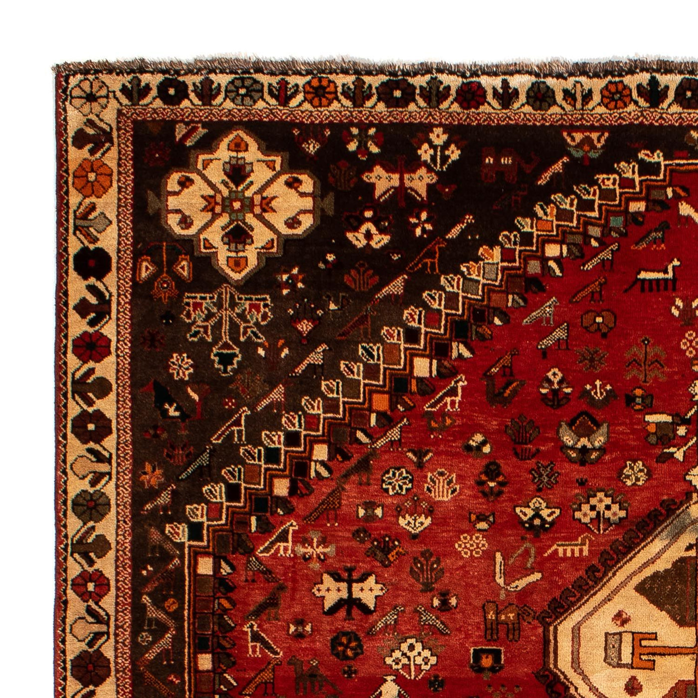 Tapis persan - Nomadic - 304 x 206 cm - rouge foncé