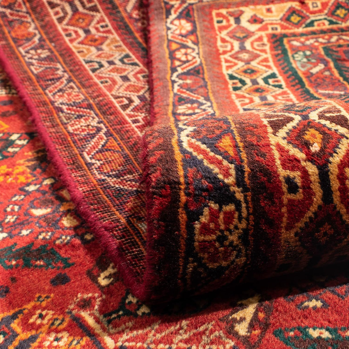 Tapis persan - Nomadic - 294 x 190 cm - rouge foncé