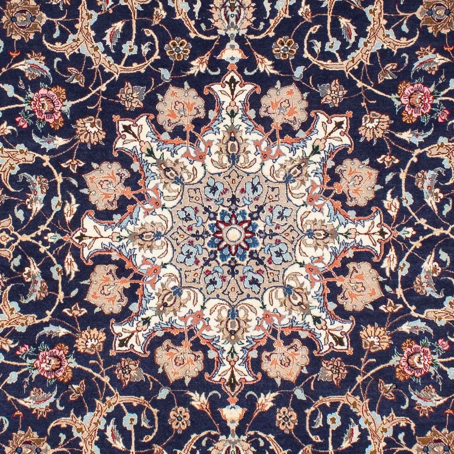 Tapis persan - Isfahan - Premium - 243 x 156 cm - bleu foncé