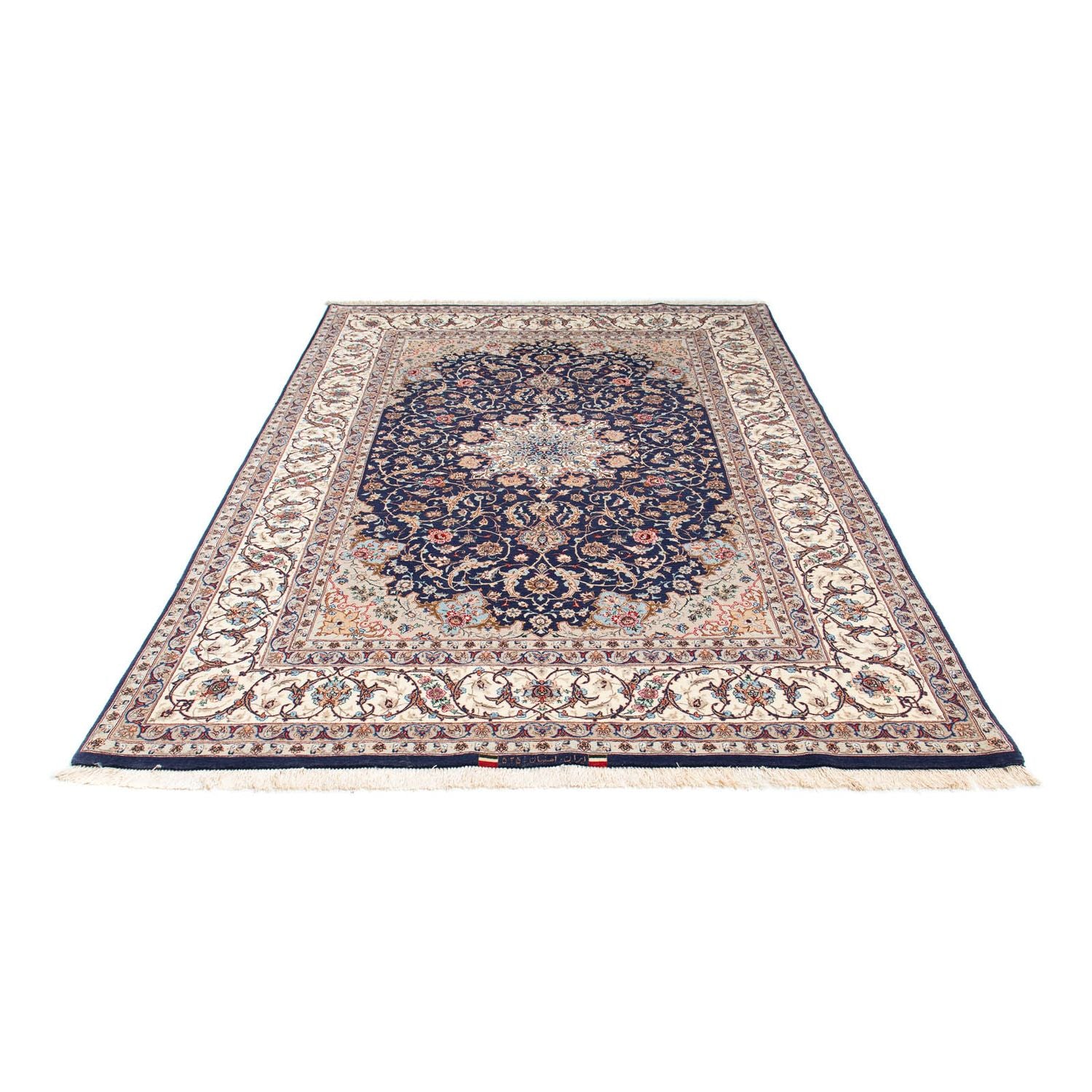 Tapis persan - Isfahan - Premium - 243 x 156 cm - bleu foncé