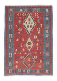 Tapis Kelim - Oriental - 168 x 113 cm - rouge foncé