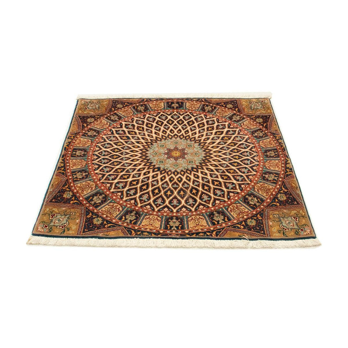 Tapis persan - Tabriz - Royal carré  - 100 x 100 cm - multicolore
