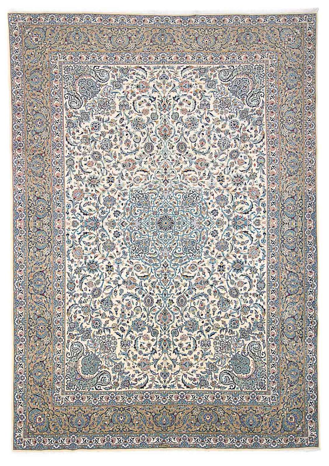 Tapis persan - Keshan - 423 x 312 cm - beige