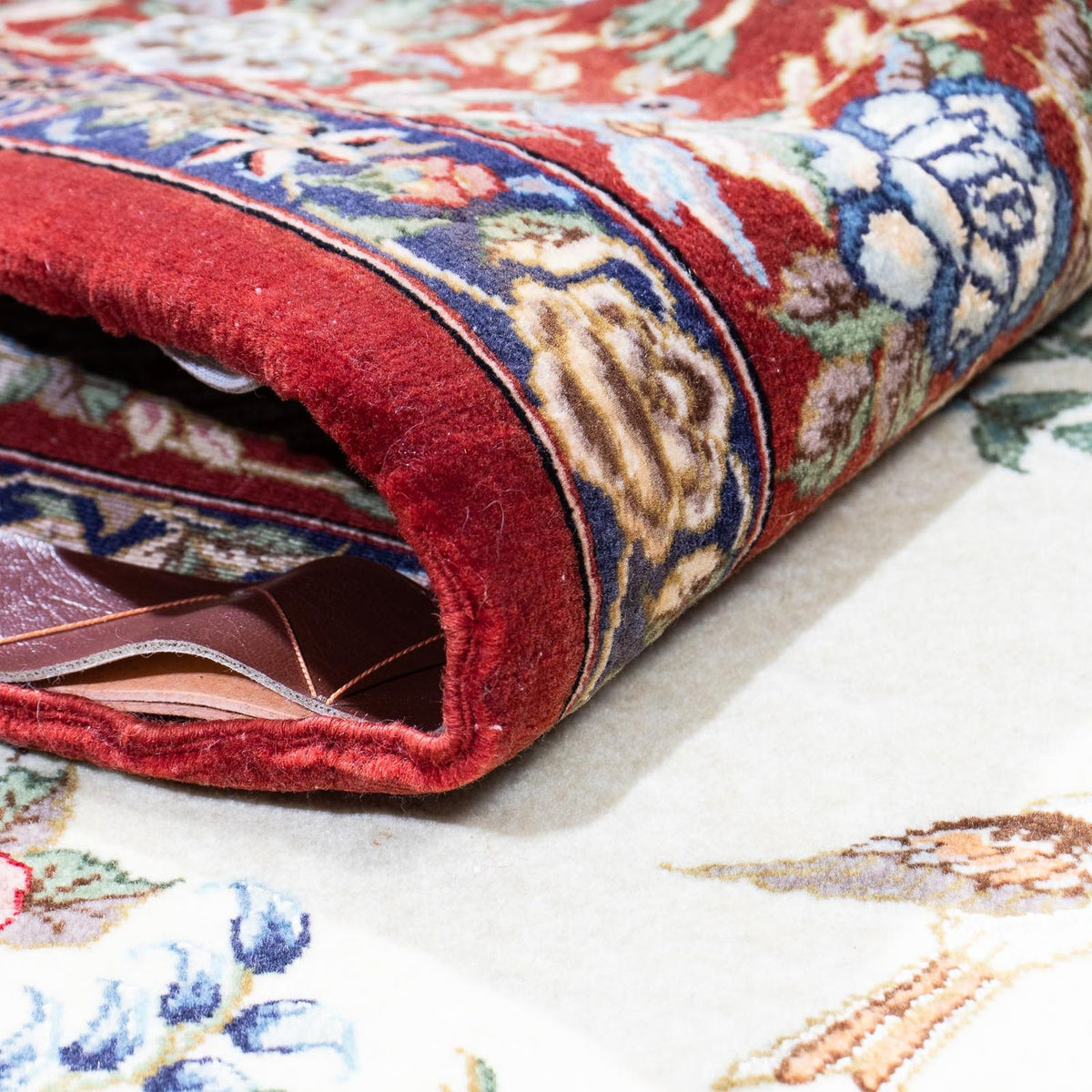 Tapis persan - Ghom - 202 x 135 cm - beige