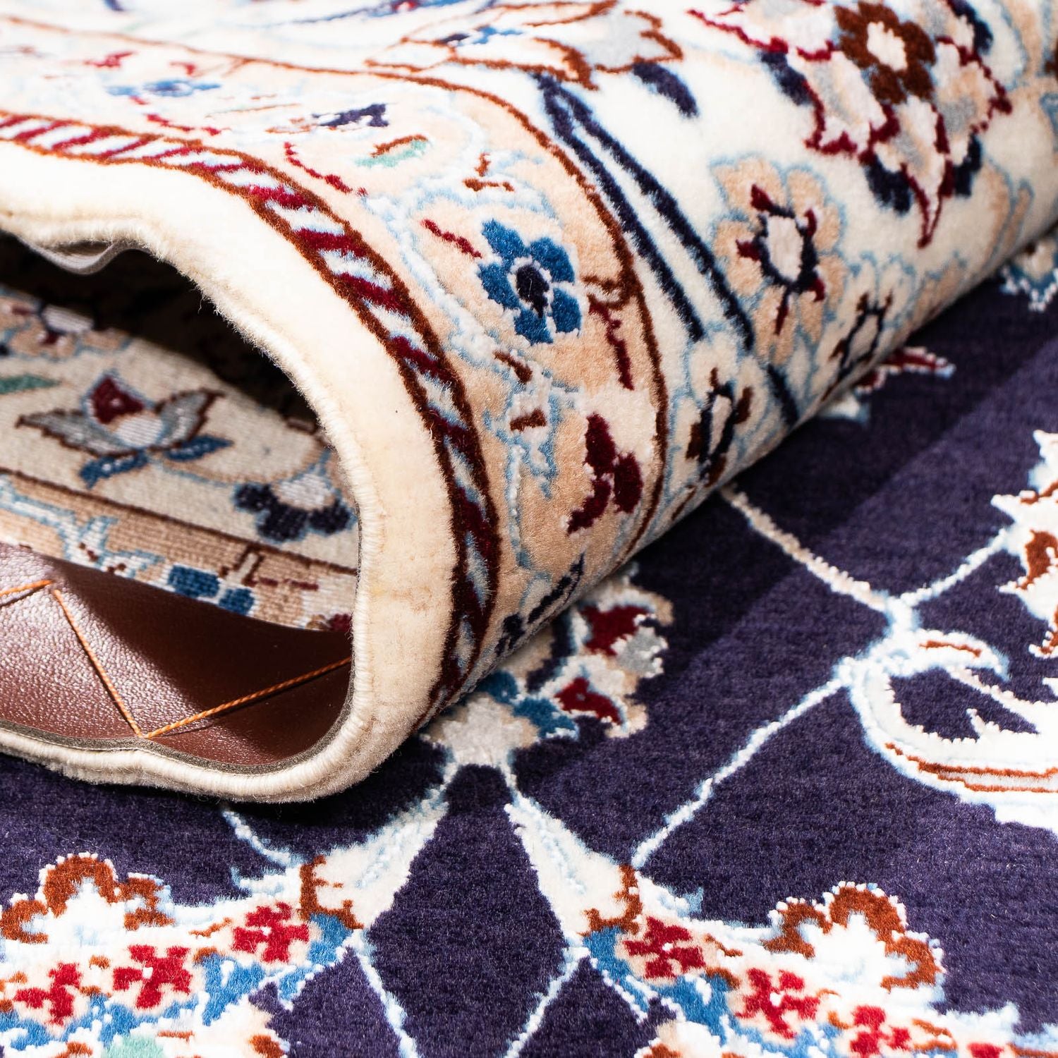 Tapis persan - Nain - Premium - 227 x 139 cm - bleu foncé