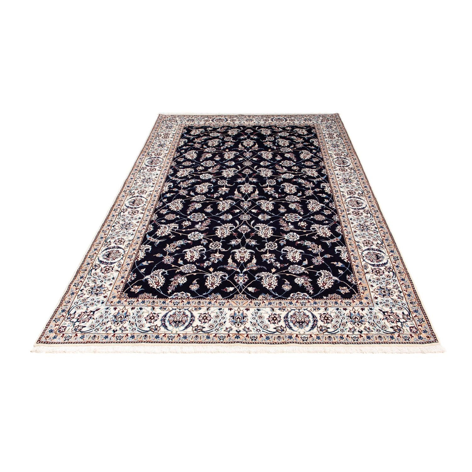 Tapis persan - Nain - Premium - 227 x 139 cm - bleu foncé