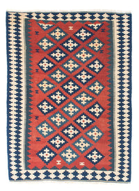 Tapis Kelim - Oriental - 150 x 106 cm - rouge foncé