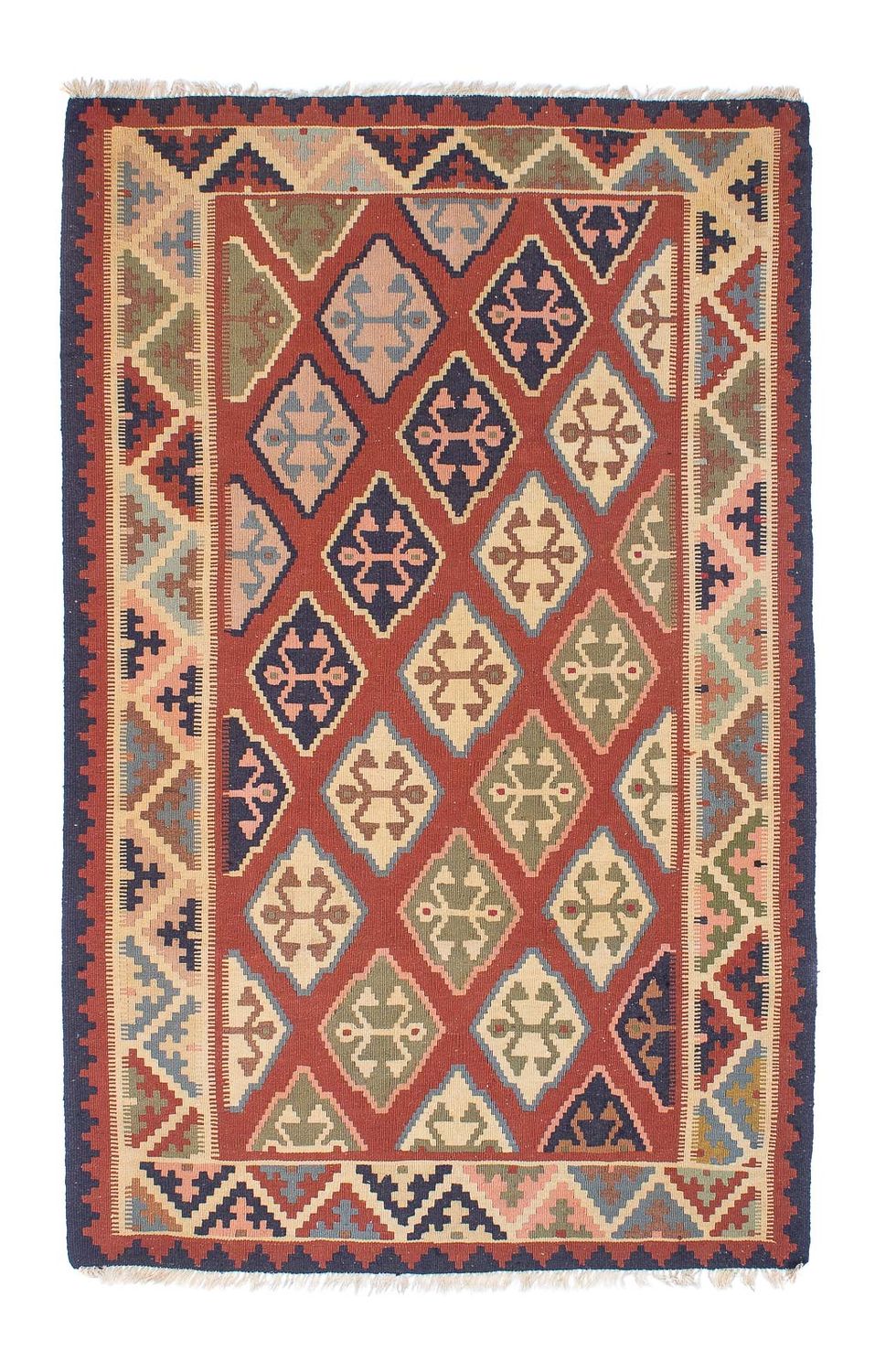 Tapis Kelim - Oriental - 188 x 118 cm - rouge foncé