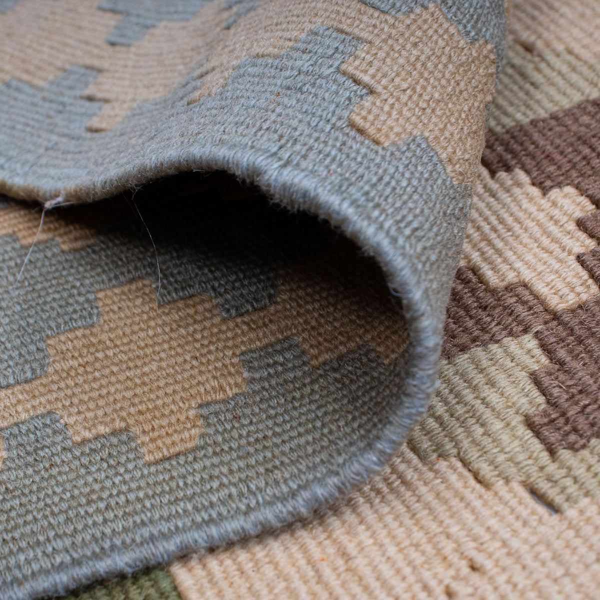 Tapis Kelim - Oriental - 187 x 152 cm - marron clair