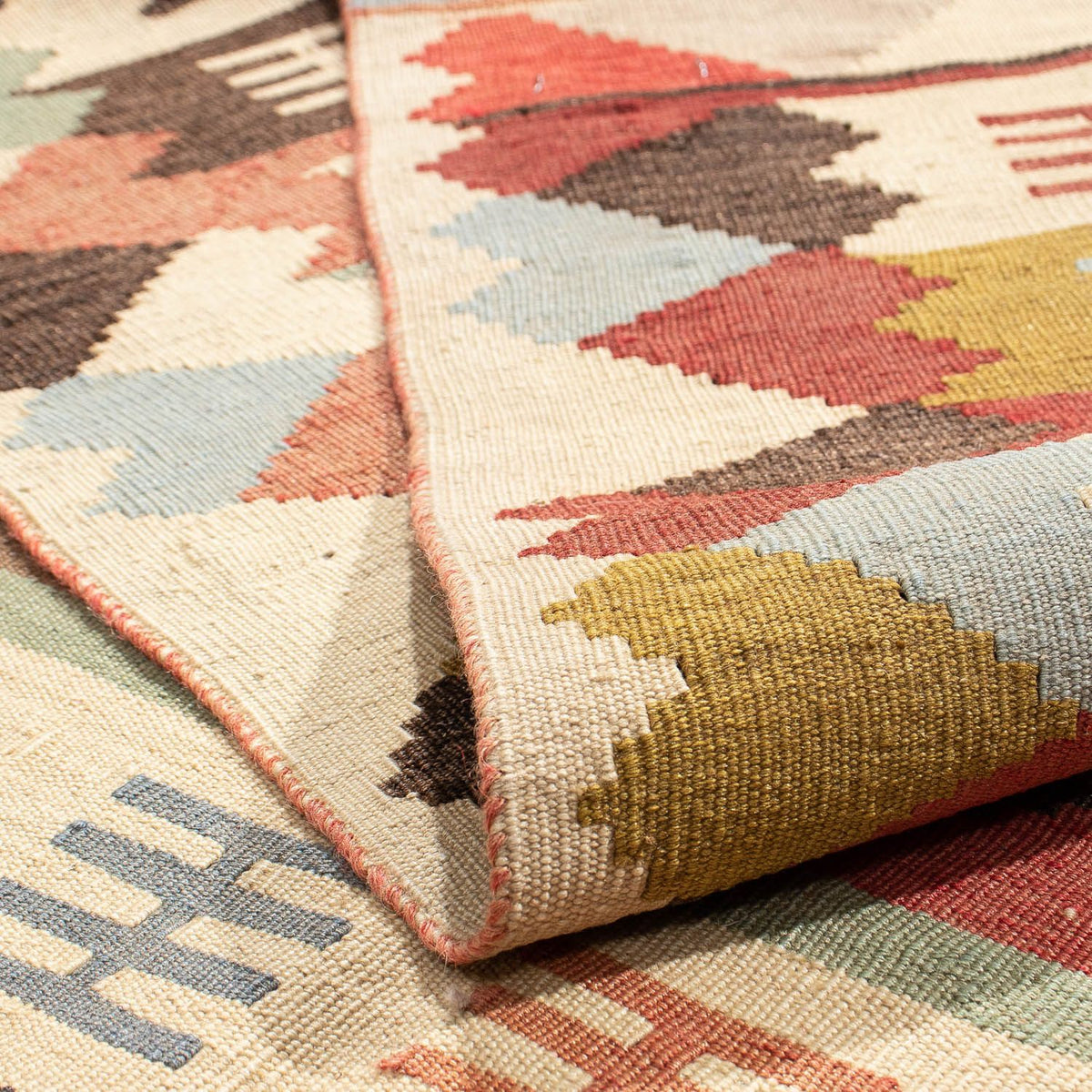 Tapis Kelim - Oriental - 191 x 125 cm - marron