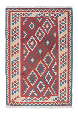 Tapis Kelim - Oriental - 186 x 125 cm - rouge foncé
