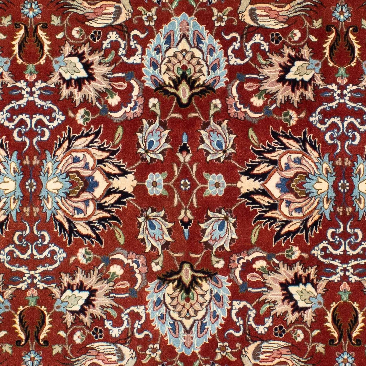 Tapis persan - Ghom - 232 x 180 cm - rouge foncé