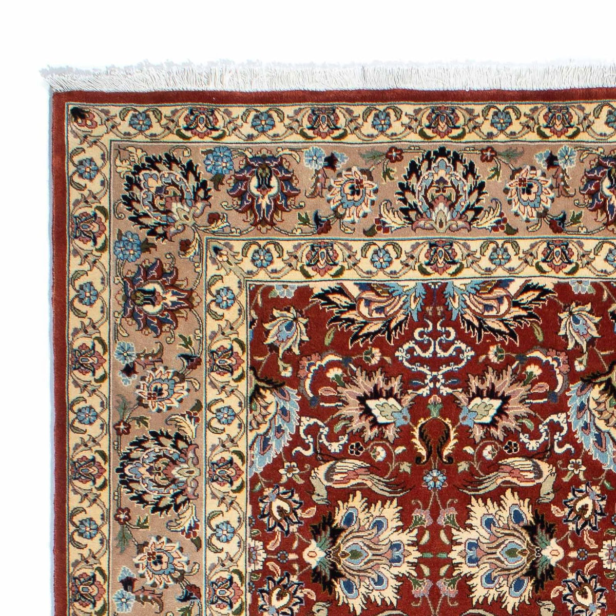 Tapis persan - Ghom - 232 x 180 cm - rouge foncé