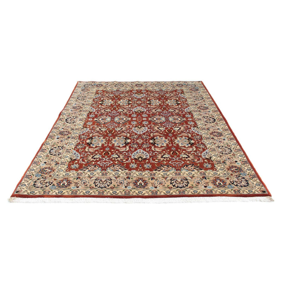Tapis persan - Ghom - 232 x 180 cm - rouge foncé
