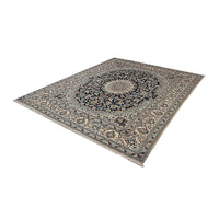 Tapis persan - Nain - 244 x 196 cm - bleu foncé